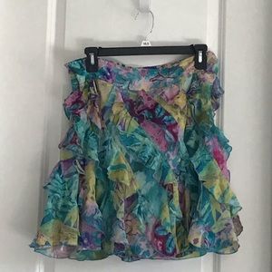 Nue Options Flowery Frilly Ruffled Skirt